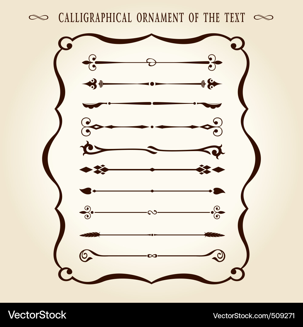 Vintage Calligraphic Text Elements Vector Image