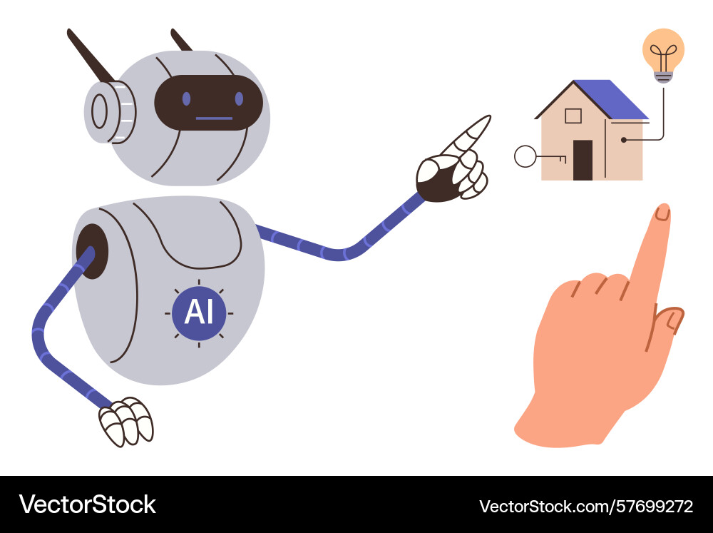 Ai robot assisting with smart home automation Ai robot assisting with smart home automation vector image