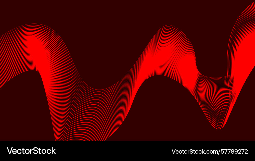 Blend curved wavy lines background red design Vector Image