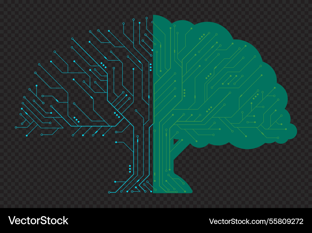 Circuit board tree data technology Circuit board tree data technology Vector Image
