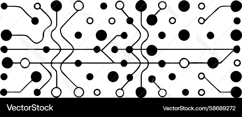 Complex Circuit Network Lines Vector Image