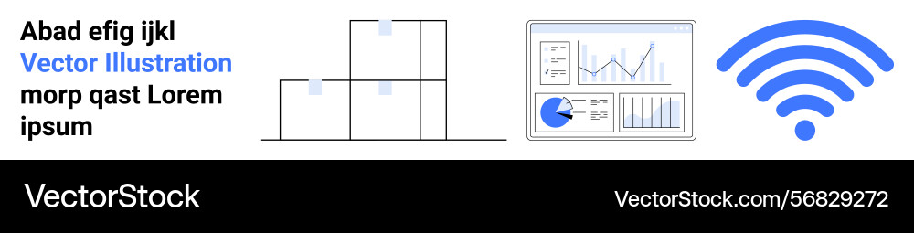 Data visualization stack diagram and wireless Data visualization stack diagram and wireless Vector Image