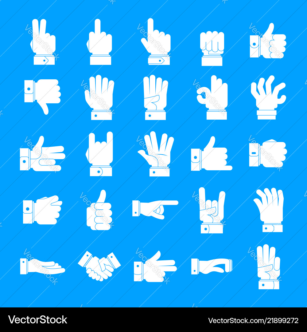 Gesture icons set simple style Gesture icons set simple style vector image