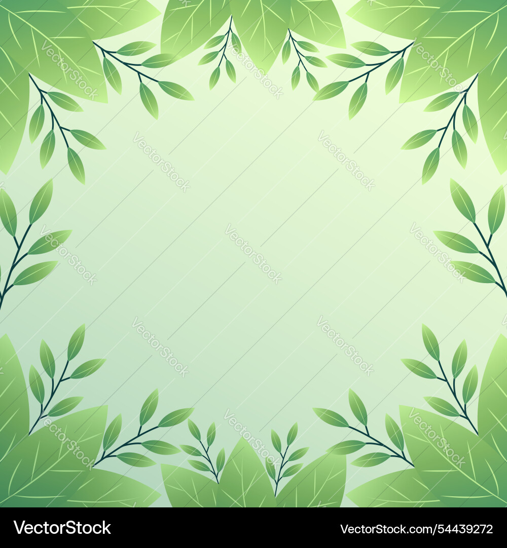 Leaf frame with an empty space for text flat Vector Image