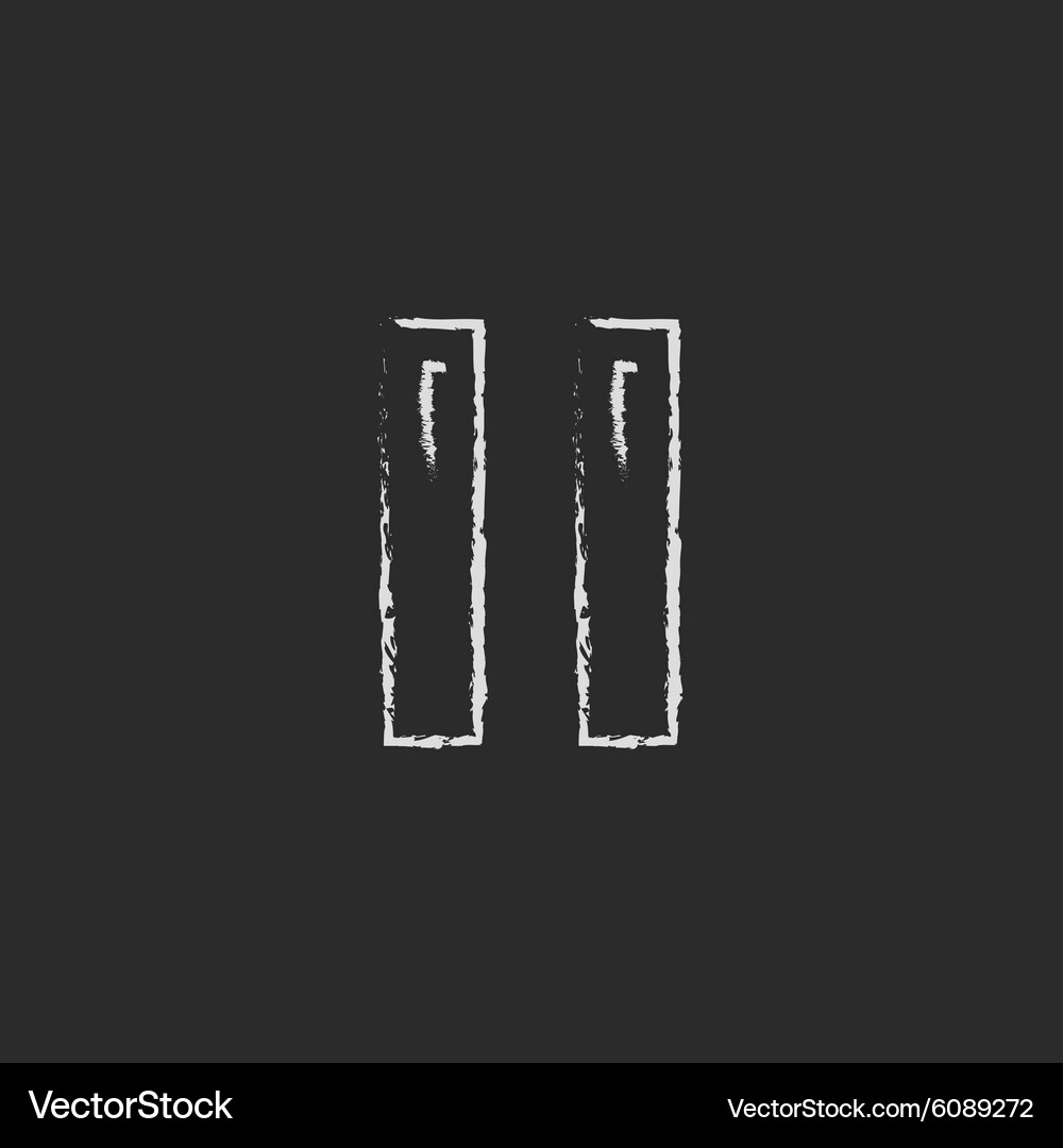 Pause button icon drawn in chalk Vector Image