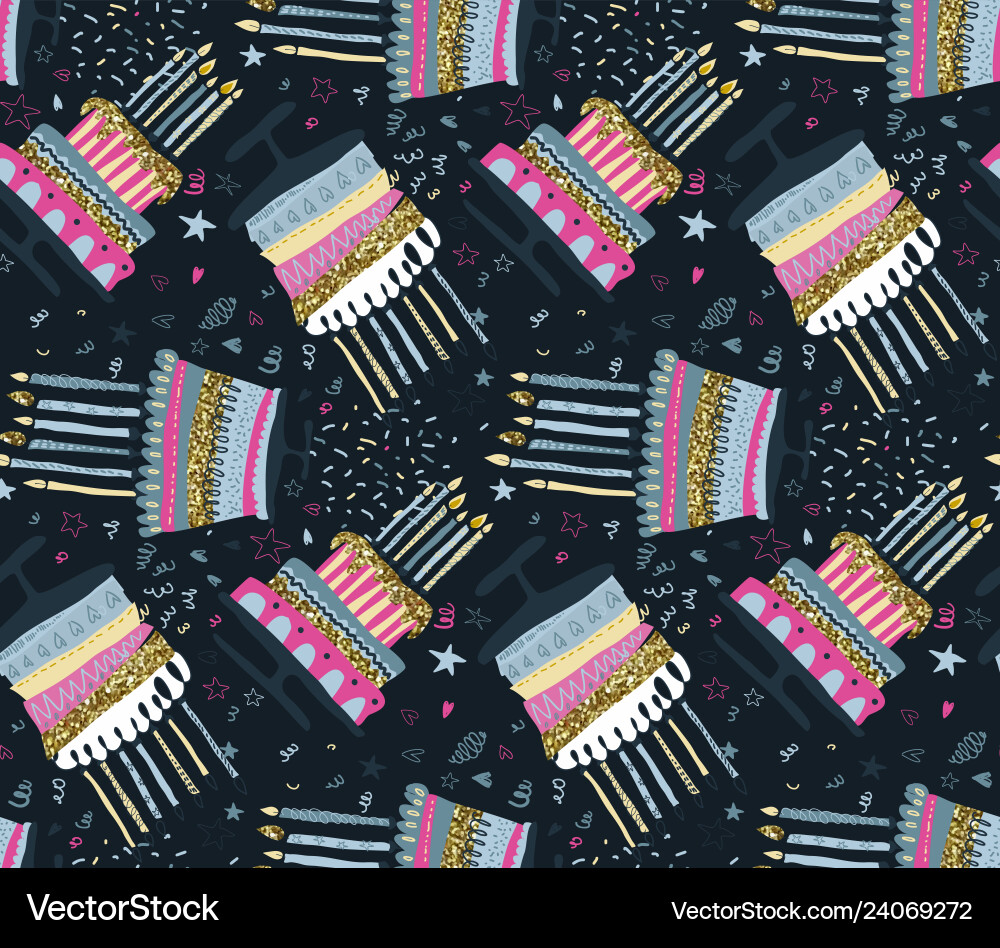 Seamless pattern with fireworks confetti Seamless pattern with fireworks confetti vector image