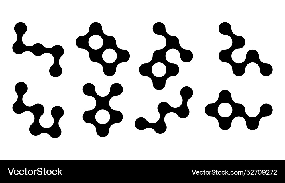 Set of connected black dots transition metaballs Set of connected black dots transition metaballs vector image