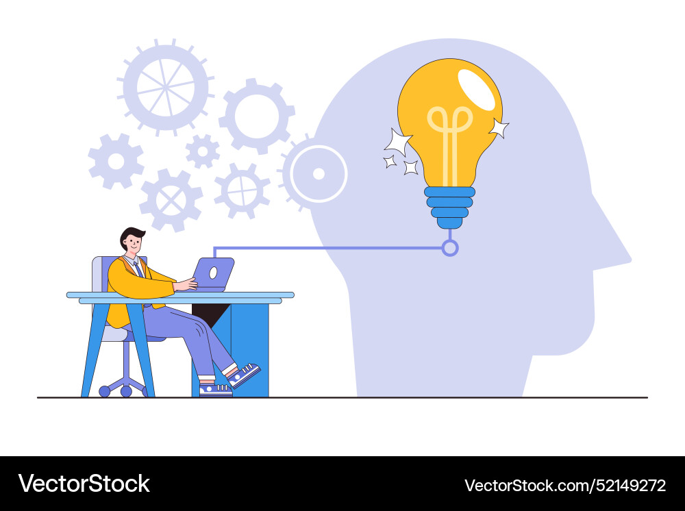 Solution for entrepreneur creative idea to solve Vector Image