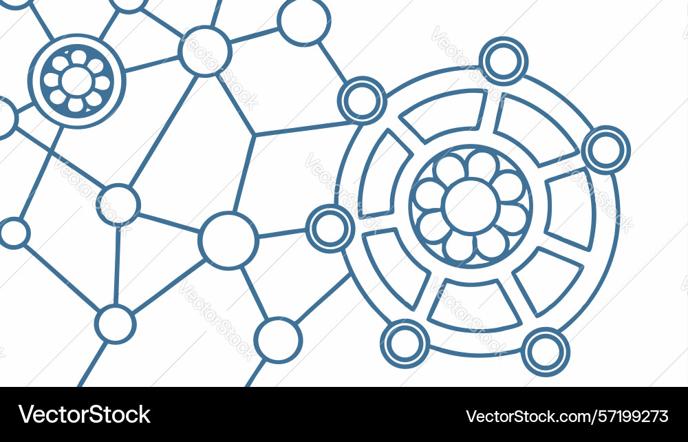Abstract interconnected node network design vector image