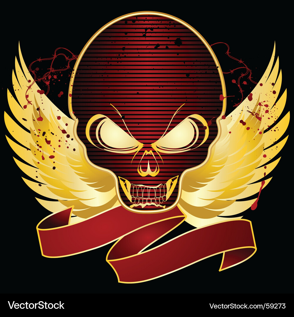 Crimson Skull Guardian Vector Image