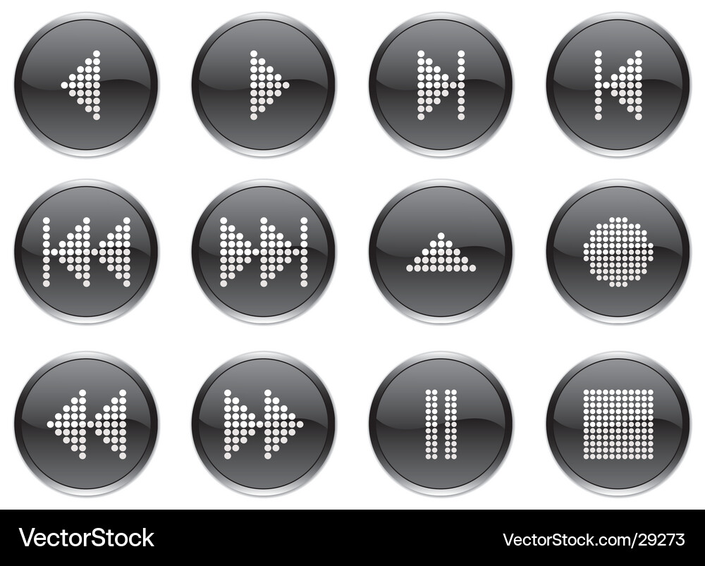 Multimedia Navigation Buttons Vector Image