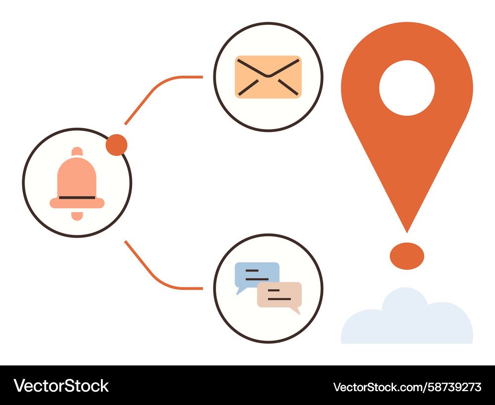 Notification system with email messages Vector Image