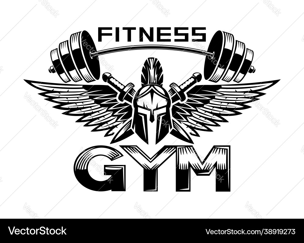 Spartan Gym Logo - Warrior Strength vector image