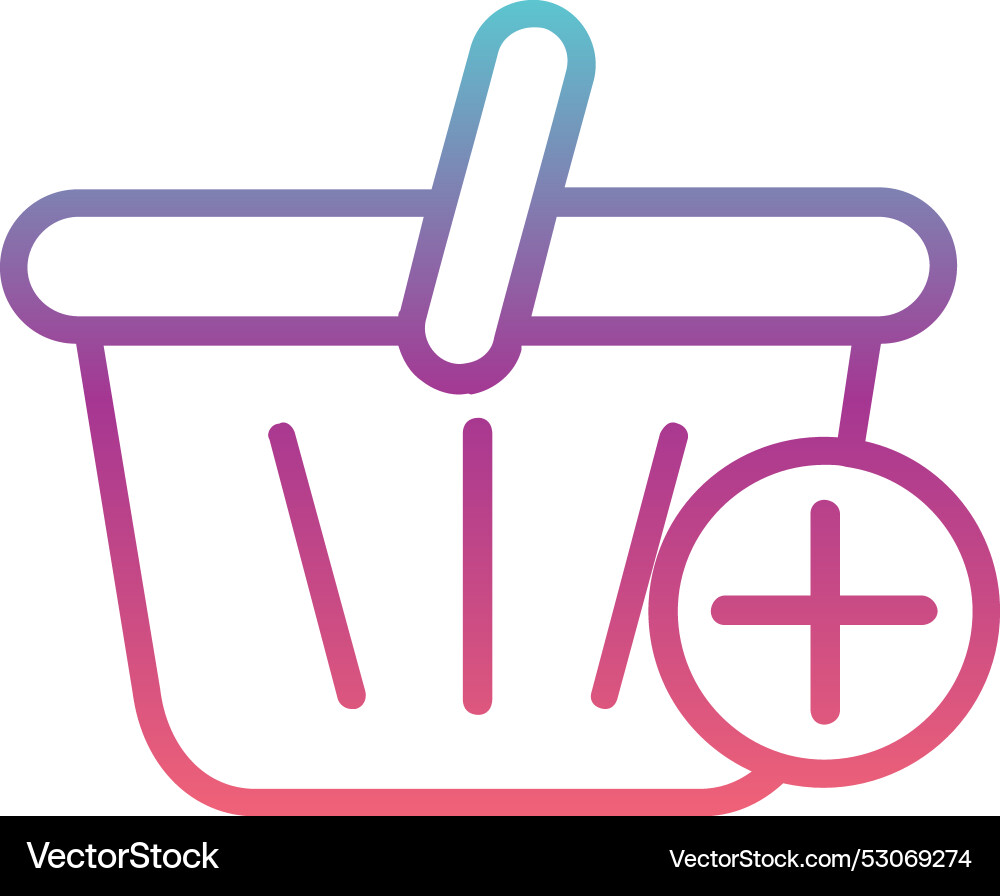 Add to basket line gradient design Vector Image