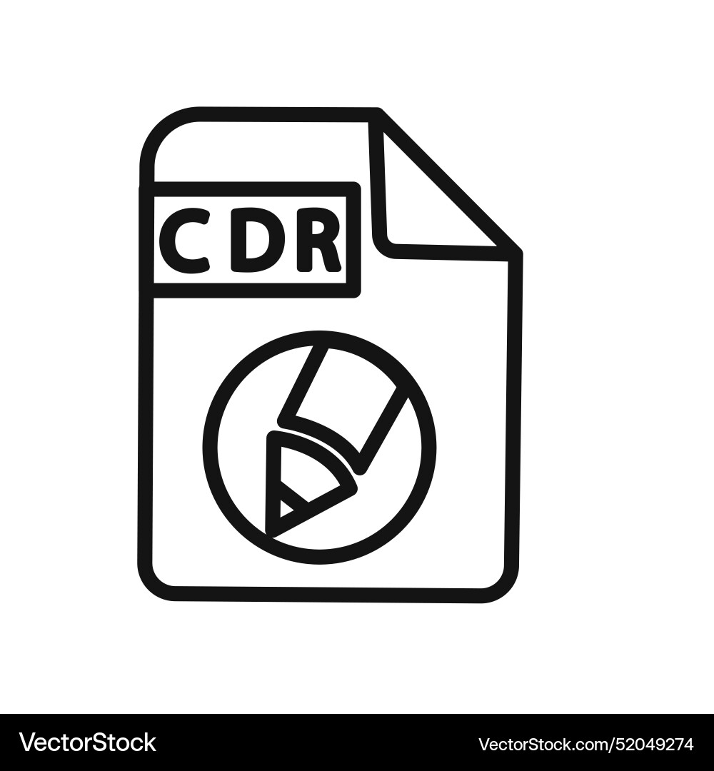 Cdr file document icon linear graphics sign Cdr file document icon linear graphics sign Vector Image