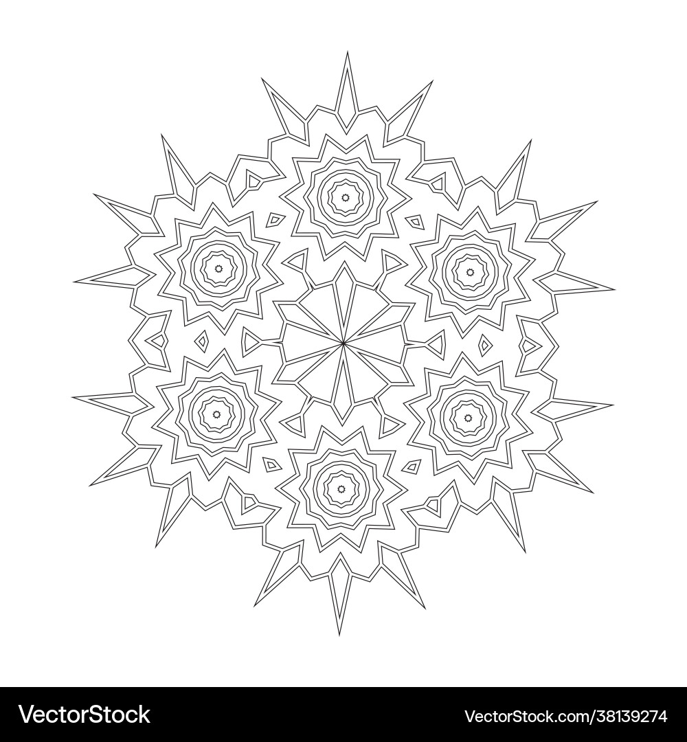 Floral straight lined mandala trendy tattoo Floral straight lined mandala trendy tattoo vector image