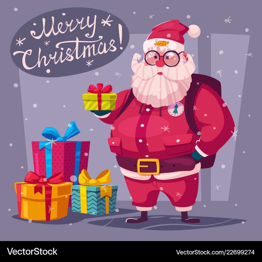 Funny modern santa claus Funny modern santa claus vector image