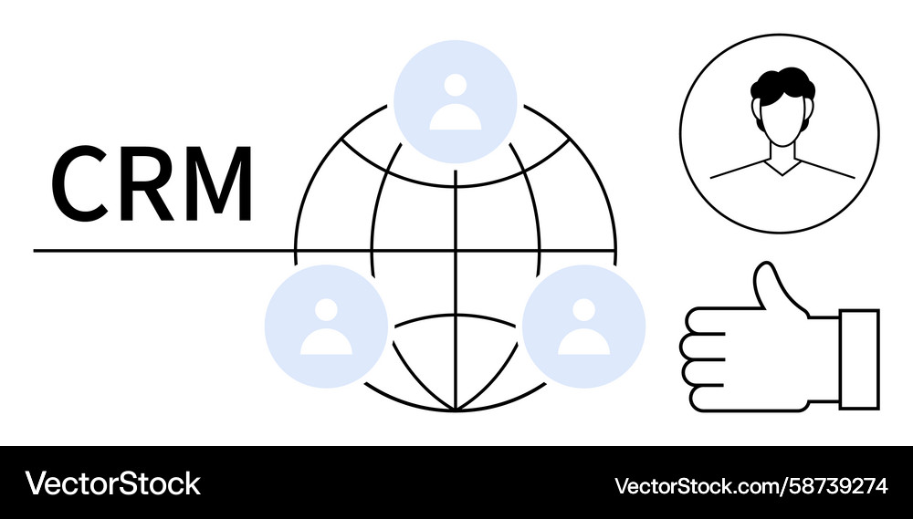 Global crm network with user profiles and positive Global crm network with user profiles and positive Vector Image