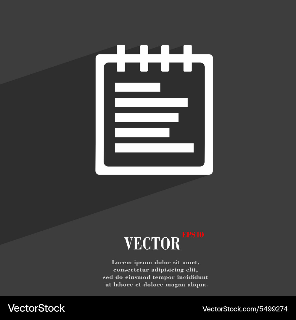 Notepad icon symbol flat modern web design Vector Image