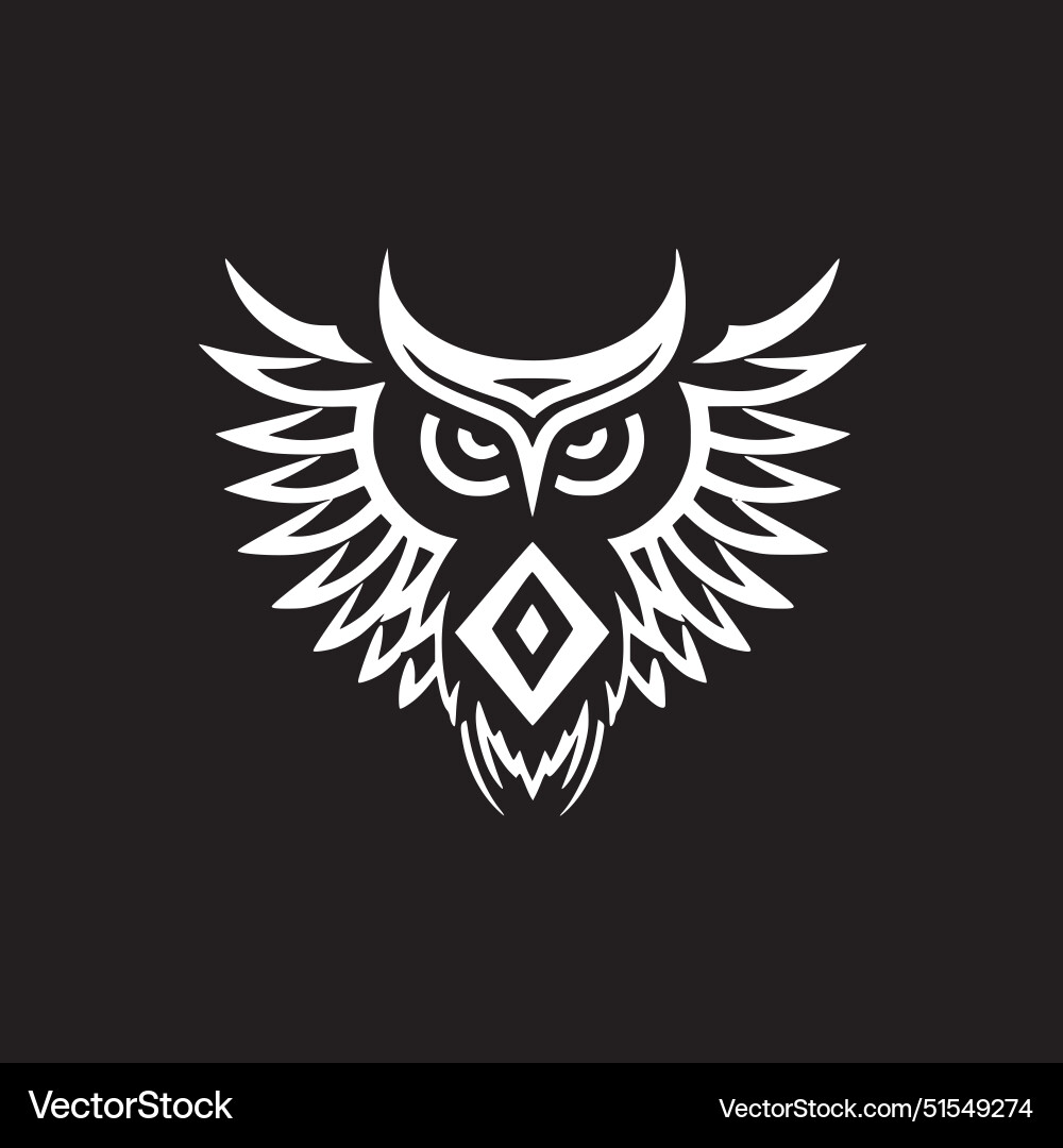 Owl - black and white Royalty Free Vector Image