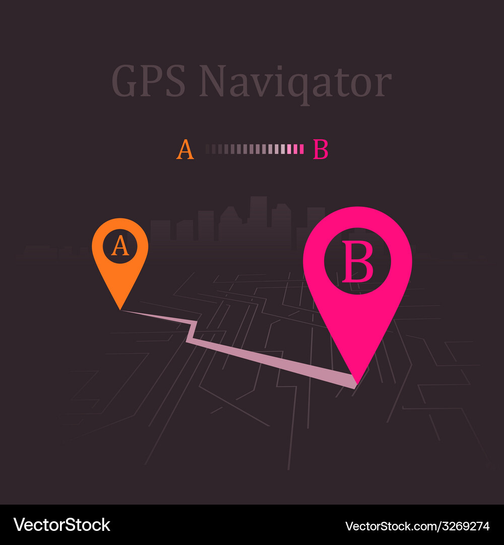 Paved Route Navigation Vector Image