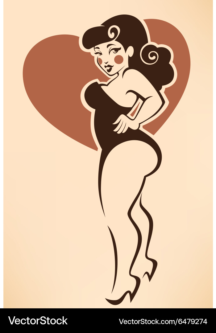 Retro Pin-Up Beauty Vector Image