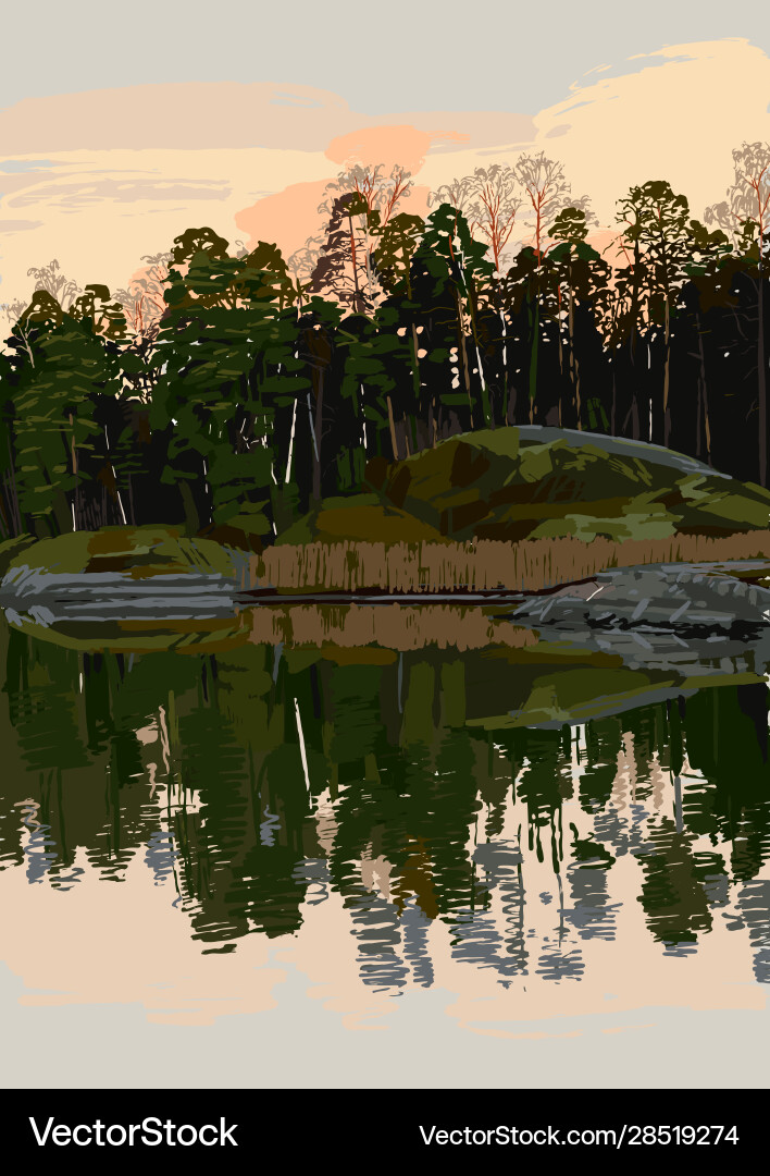 Rocky Ufer Golf Finland mit gemischten Rocky Ufer Golf Finland mit gemischten vektorbild