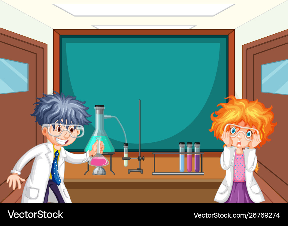 Scientist working with science tools in lab Scientist working with science tools in lab vector image