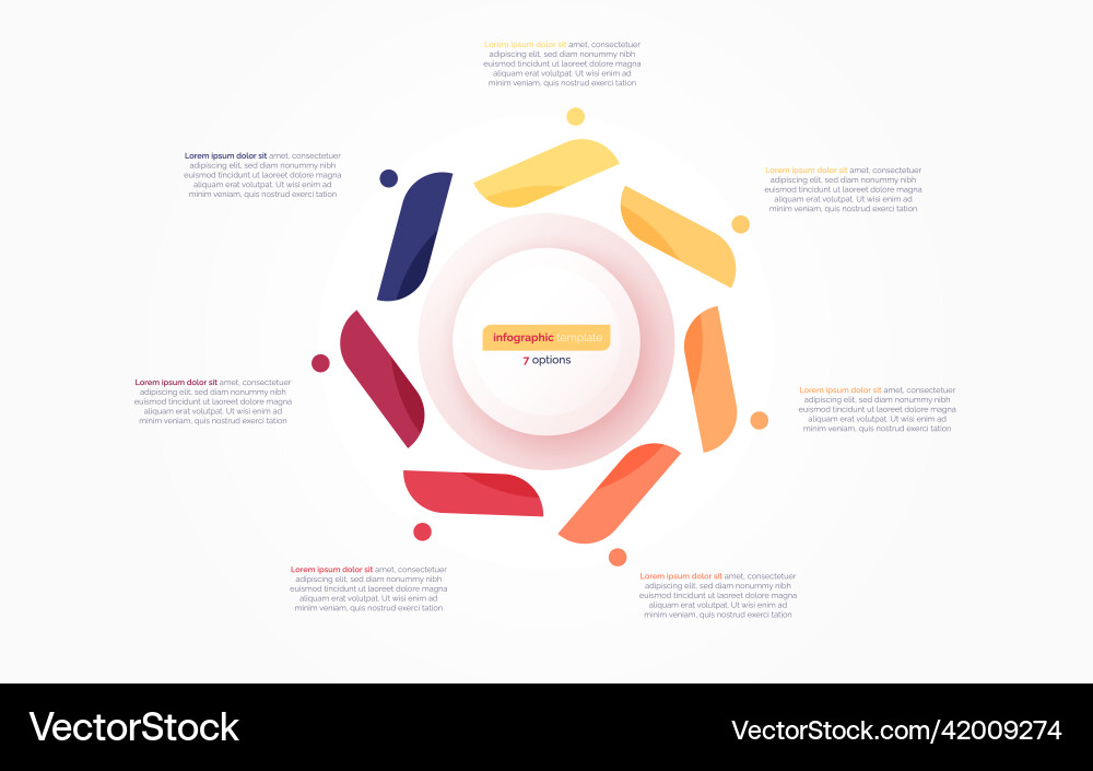 Seven option circle infographic design template Seven option circle infographic design template vector image