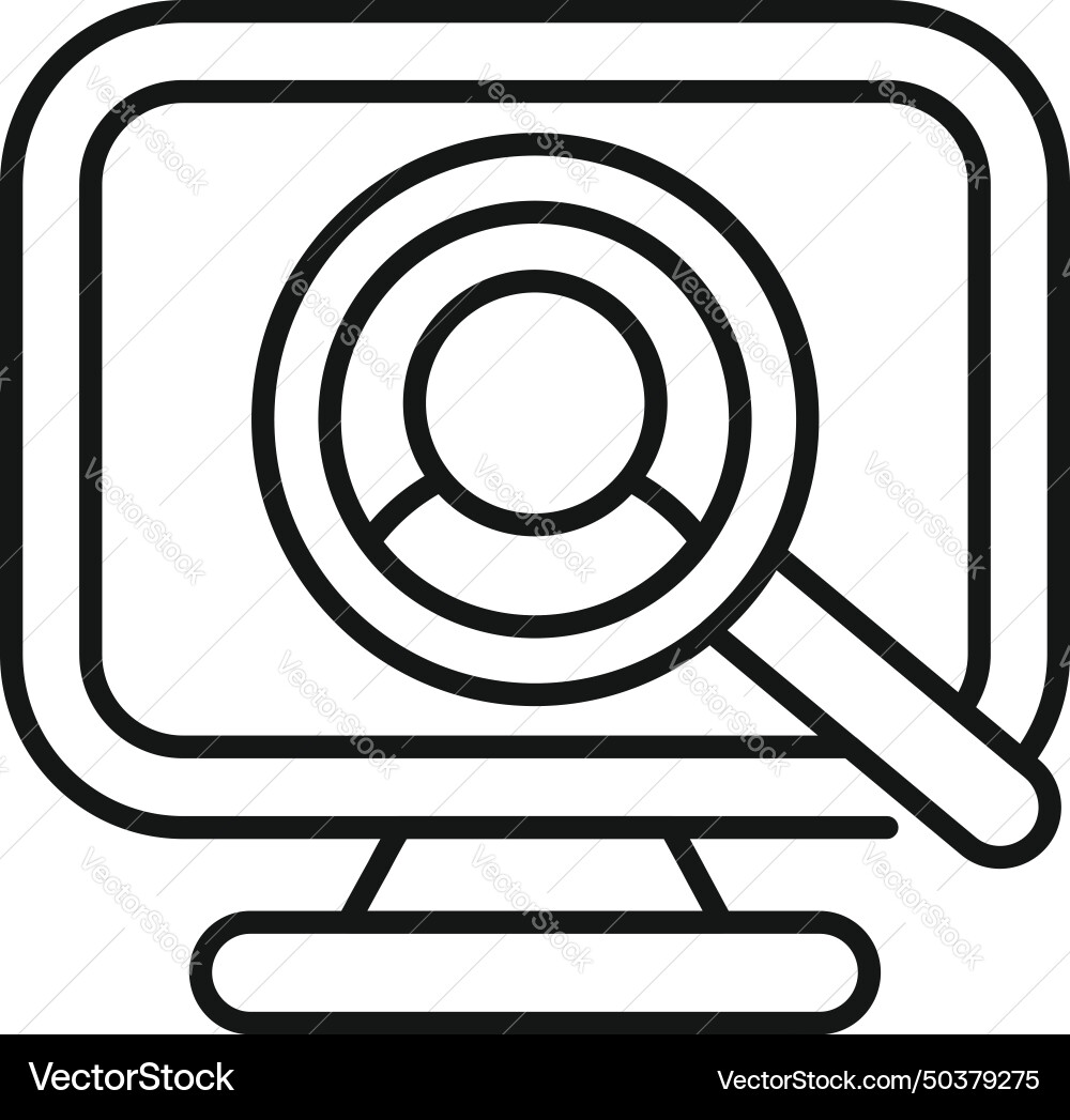 Access computer person icon outline scan Access computer person icon outline scan vector image