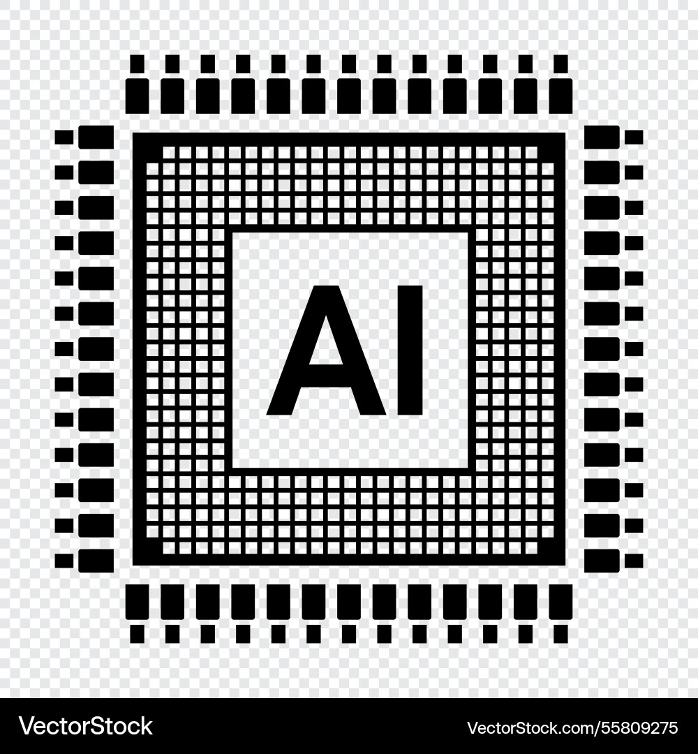 Artificial intelligence chip ai processor concept Artificial intelligence chip ai processor concept vector image