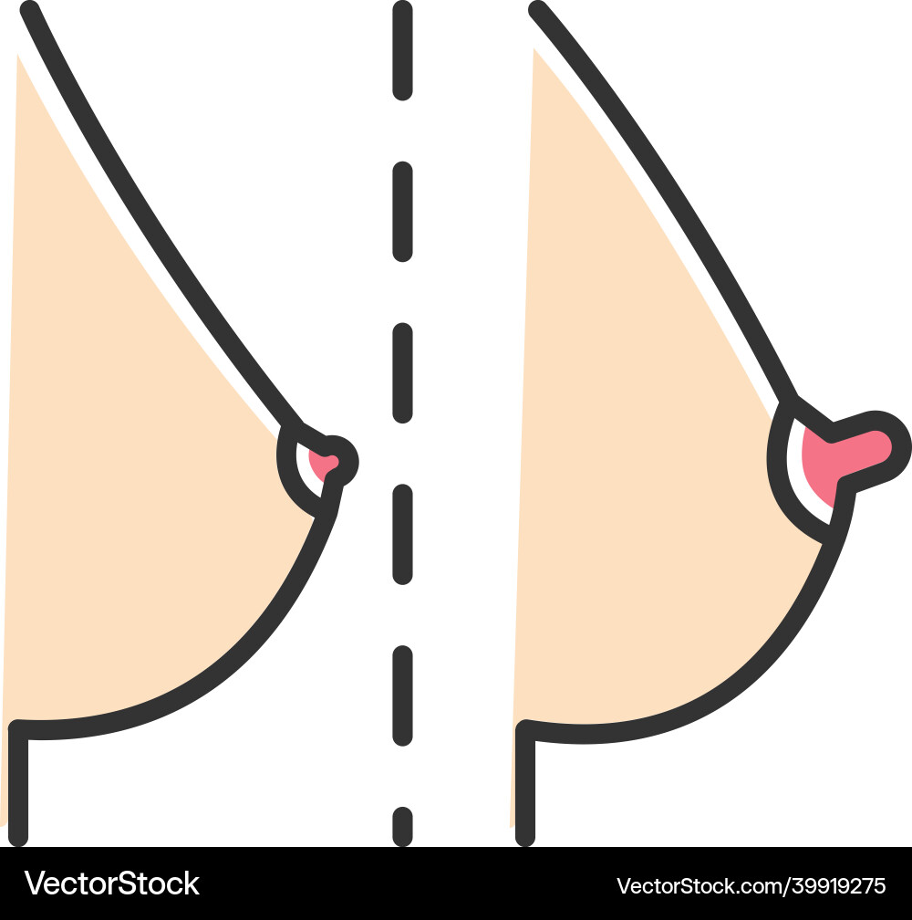 Breast and nipple change rgb color icon early vector image