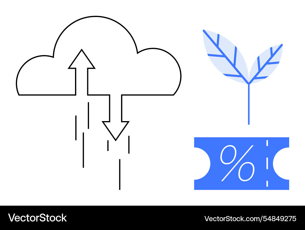 Cloud computing with data transfer arrows eco Cloud computing with data transfer arrows eco vector image