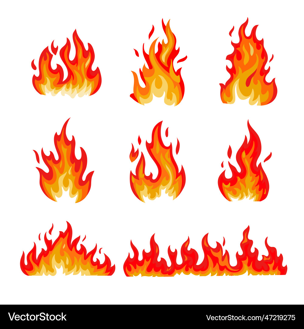 Fire Flames Collection vector image