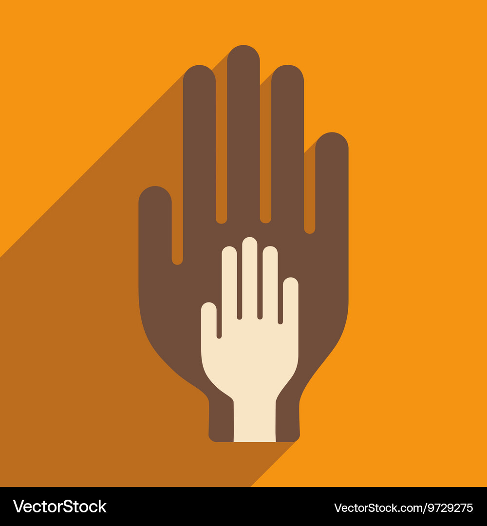 Flat with shadow icon and mobile application trust Vector Image