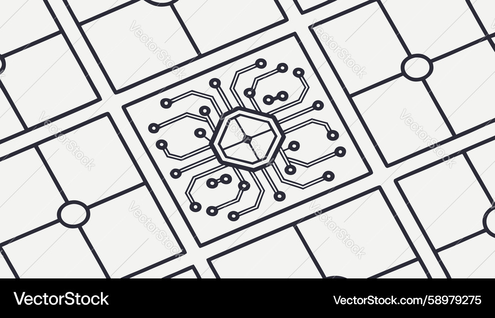 Minimalist circuit board grid pattern design Vector Image