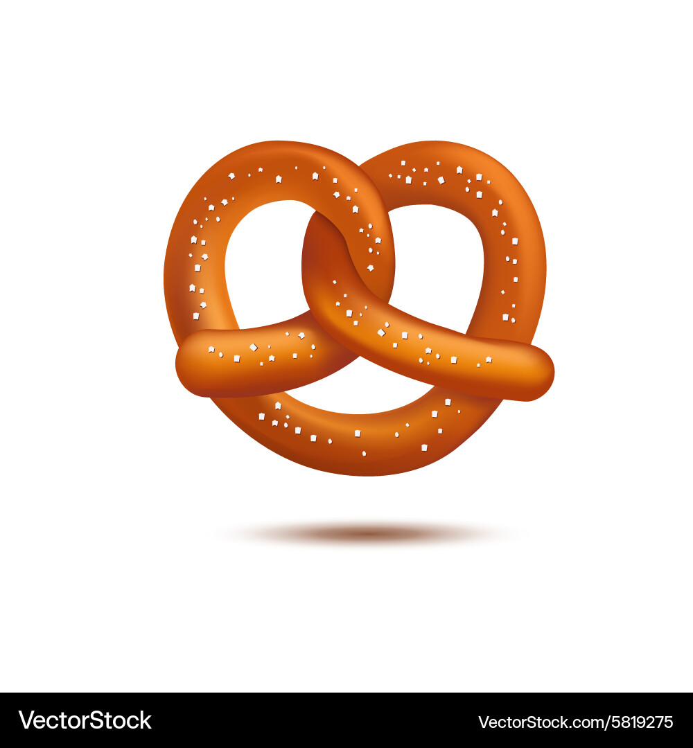 Realistic Pretzel auf Weiß Vektorbild
