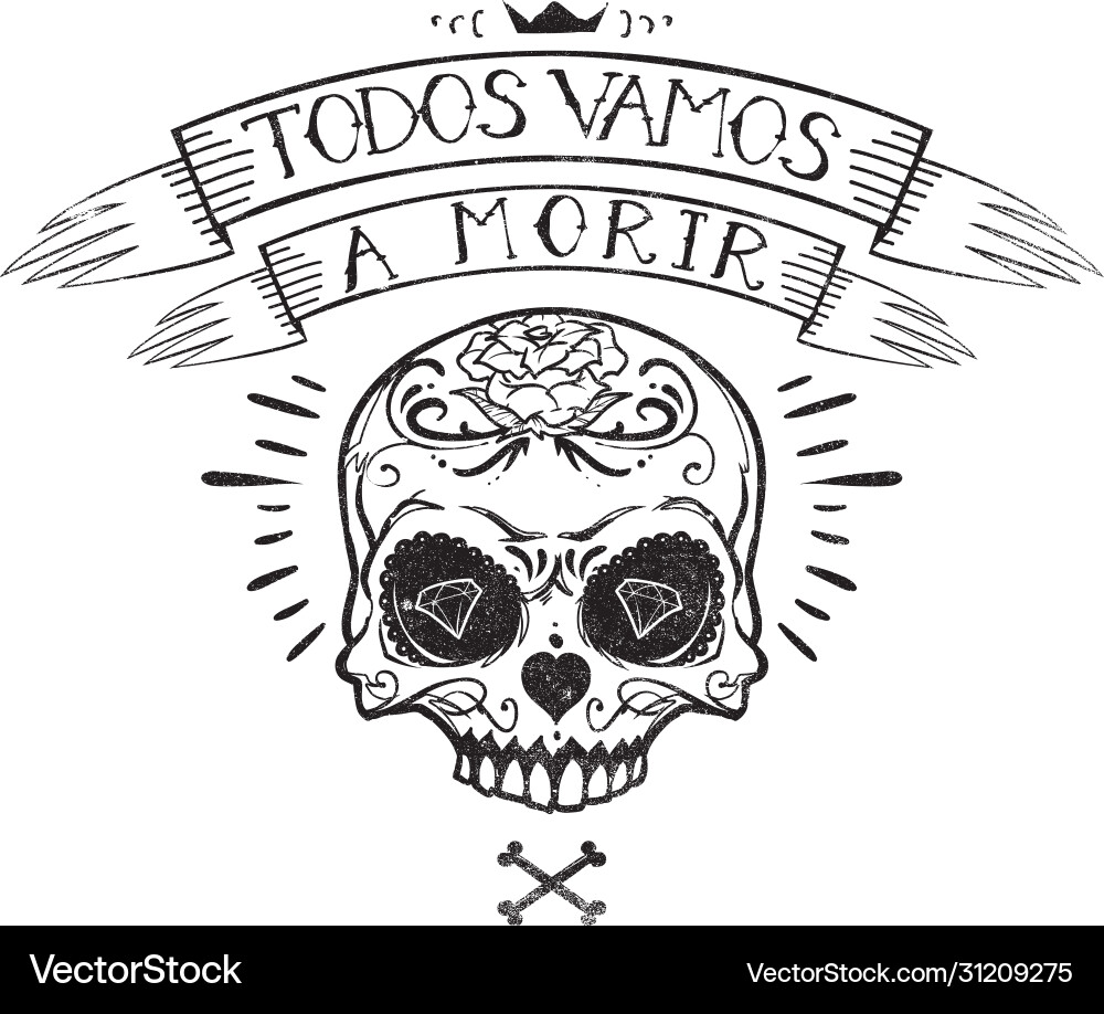 Skull Death Floral Vector Image
