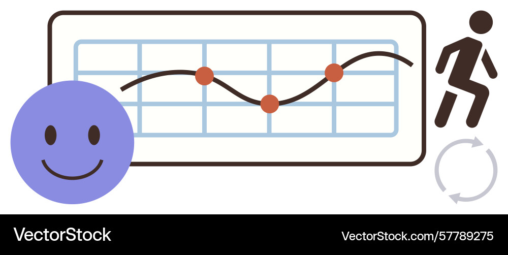Tracking progress with data graph positive vector image