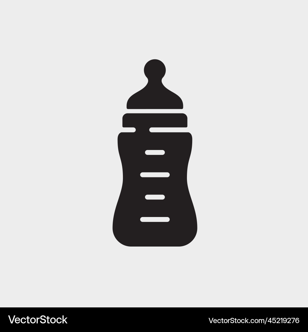 Baby feeding bottle glyph icon on white background Baby feeding bottle glyph icon on white background vector image