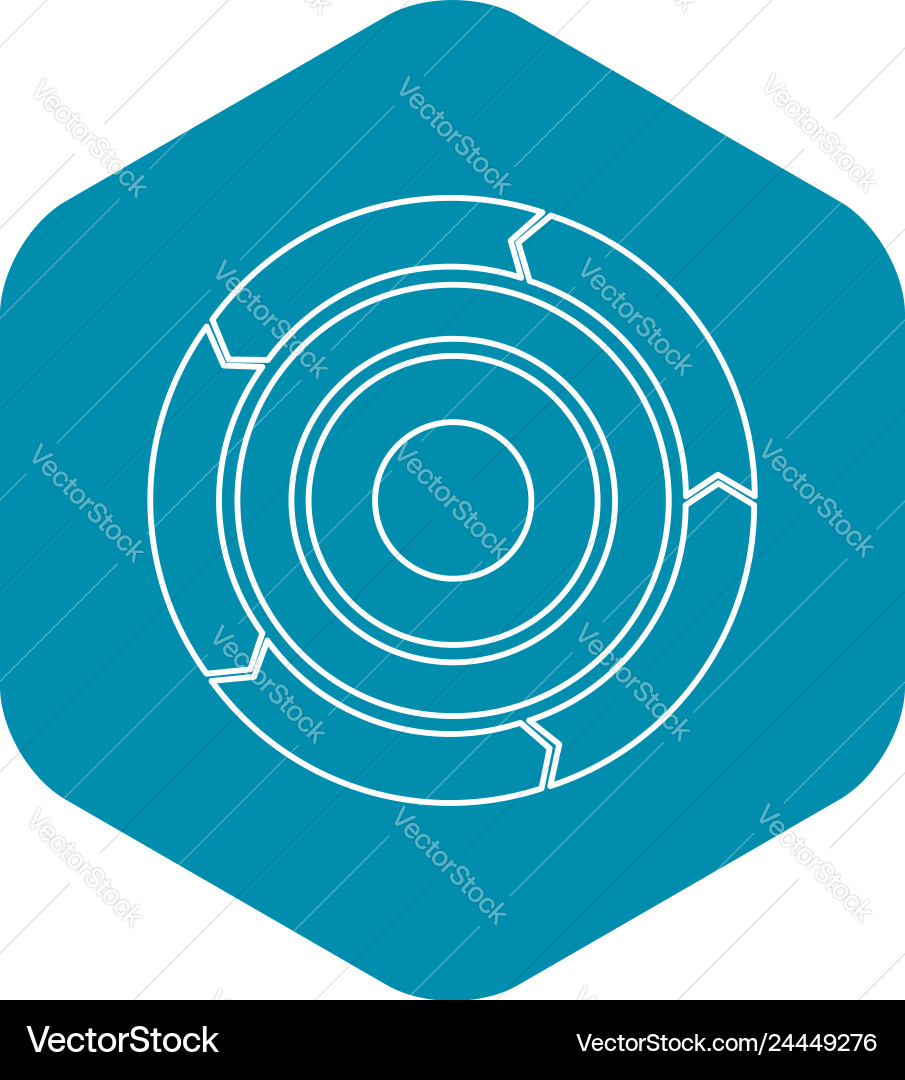 Chart pie with arrows icon outline style Chart pie with arrows icon outline style vector image