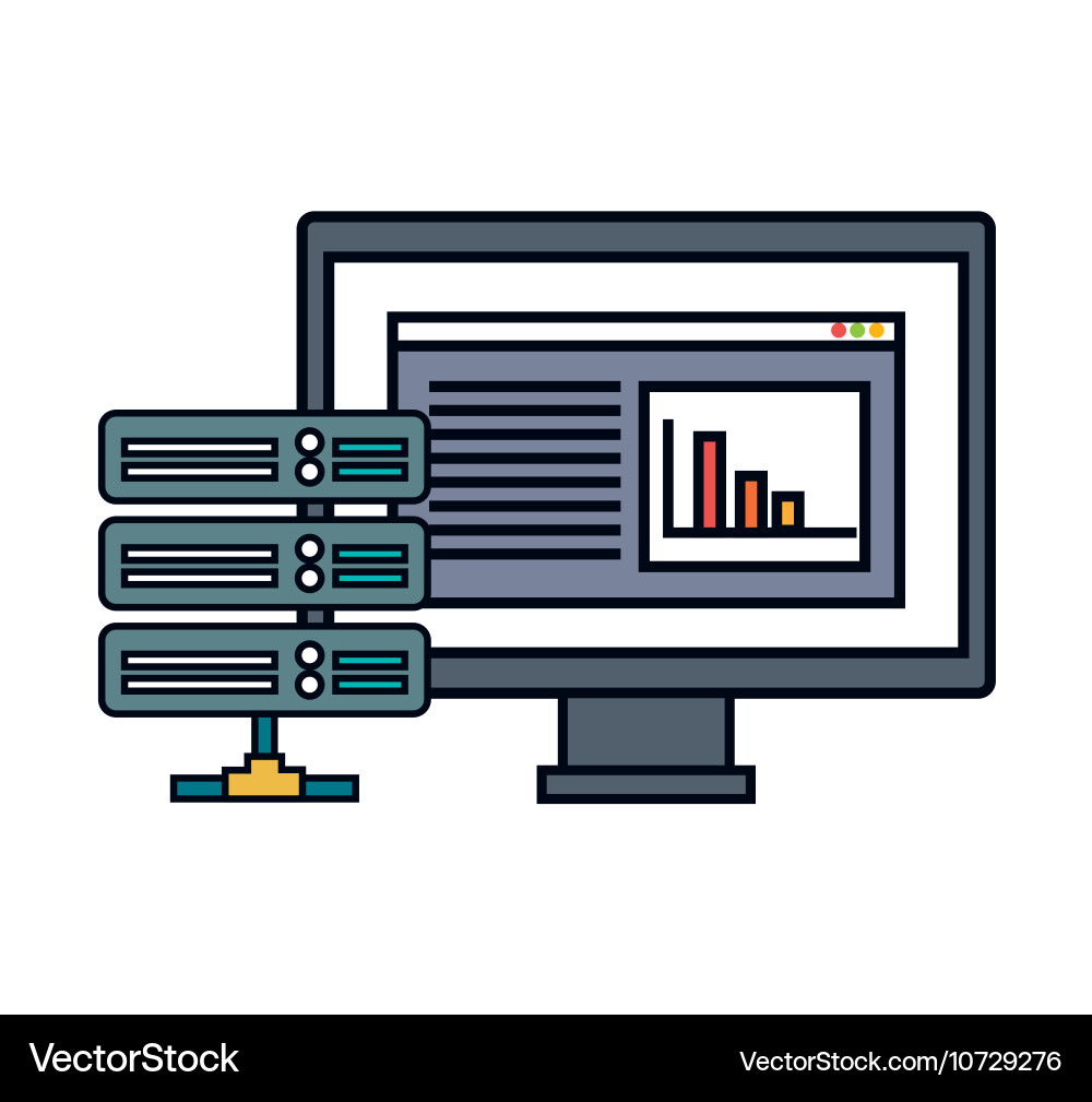 Computer data center server isolated Vector Image