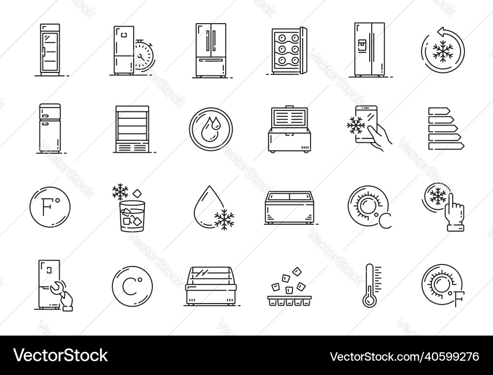 Food Storage Icons - Refrigeration Vector Image