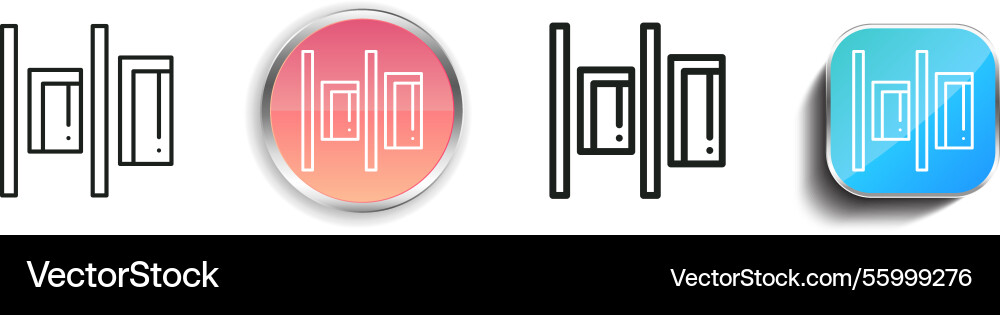 Left align icon thin linear regular and button vector image