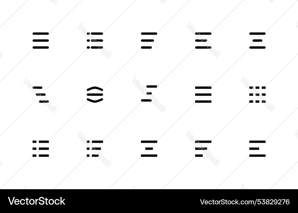 Menu icon set bar icons ui Menu icon set bar icons ui vector image