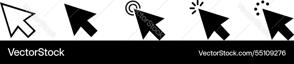 Mouse click cursor icon set Mouse click cursor icon set vector image