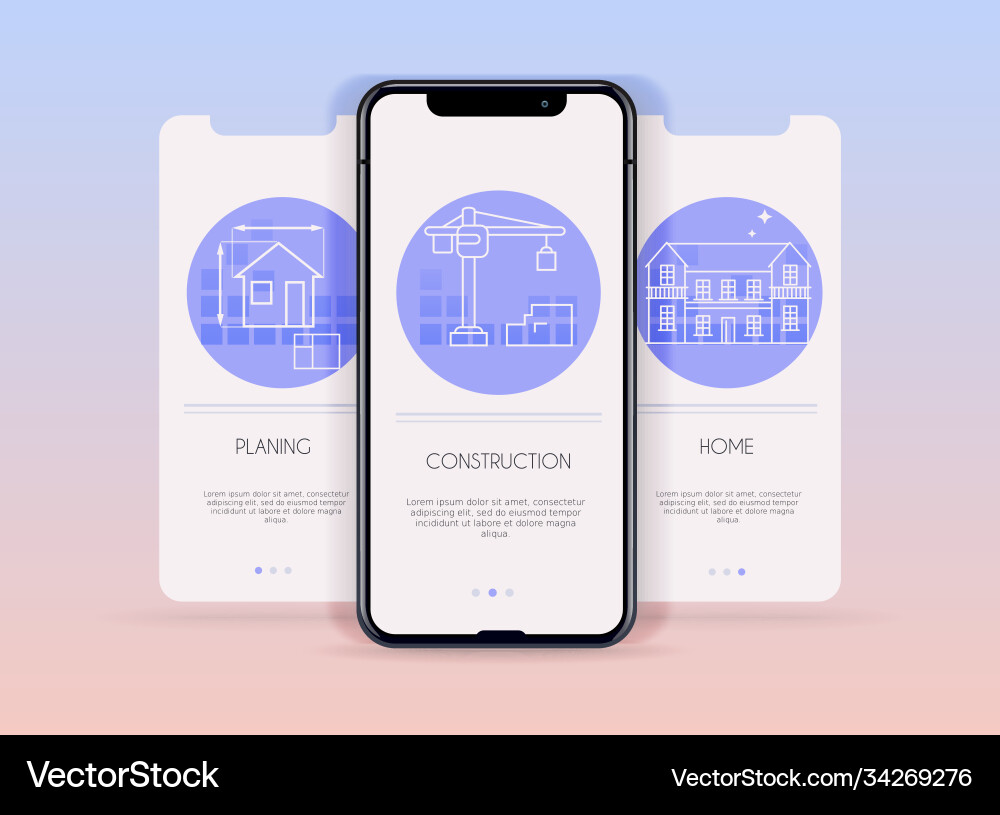 Onboarding screens user interface kit for mobile Onboarding screens user interface kit for mobile vector image