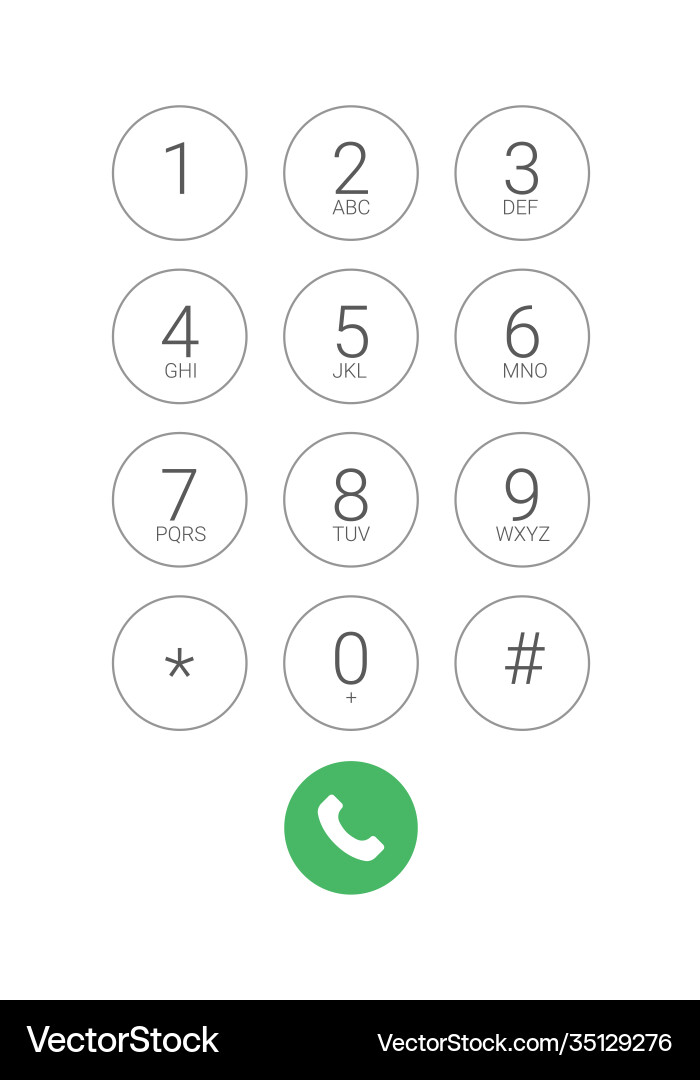 Phone dial number keypad screen mobile call Phone dial number keypad screen mobile call vector image