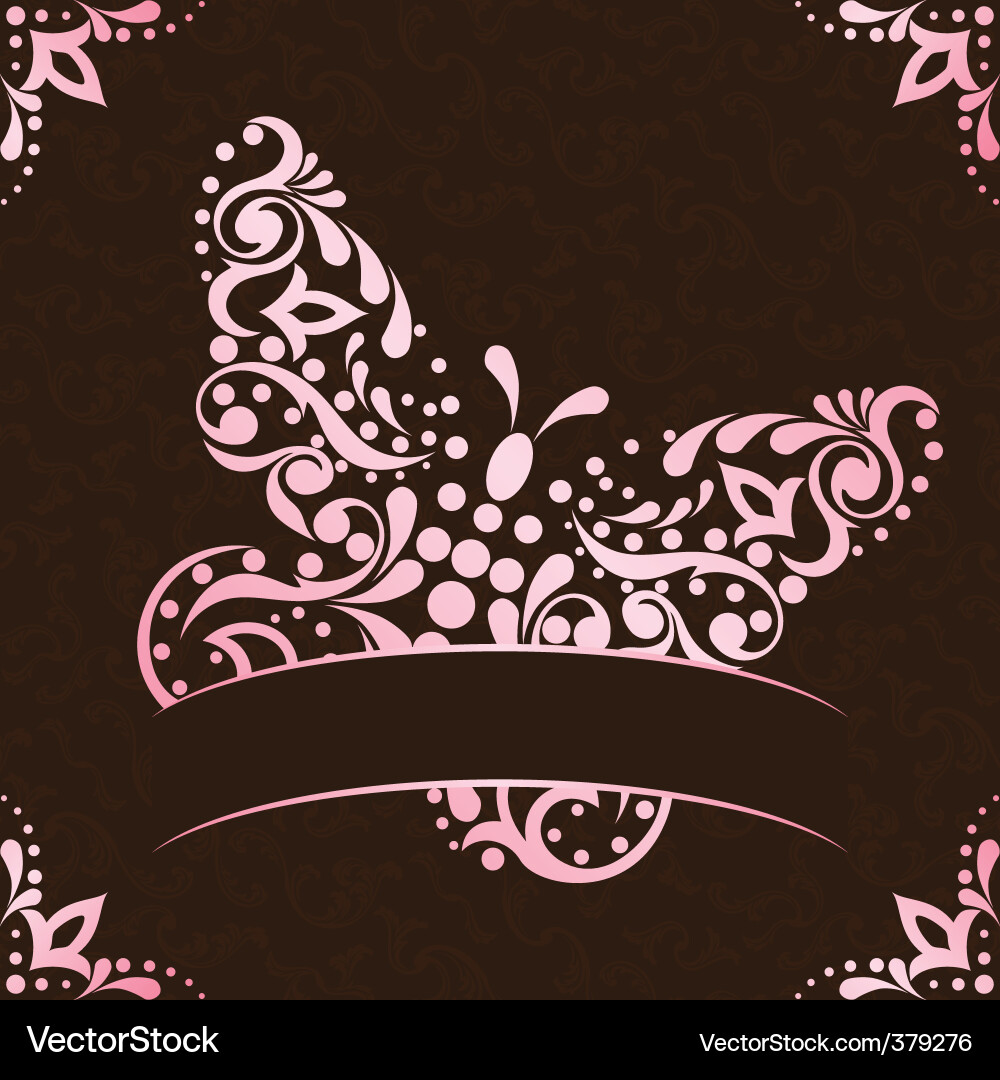 Pink Butterfly Spring Frame vector image
