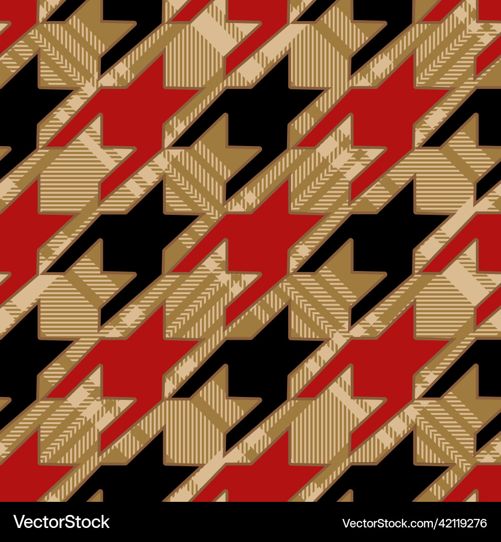 Red and Black Houndstooth Pattern Vector Image